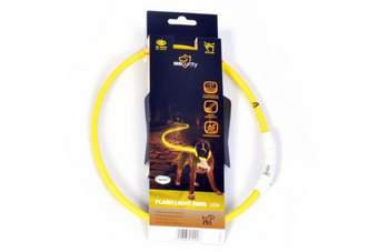 Licht ring halsband geel met USB lader