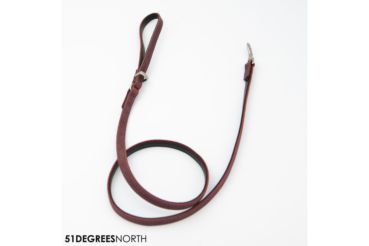 Milano - leash - contrast - burgundy - 12mm x 120cm