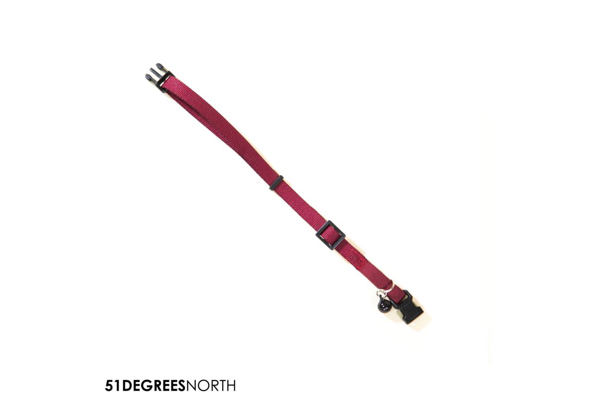 Wanderful - cat collar - flat - burgundy