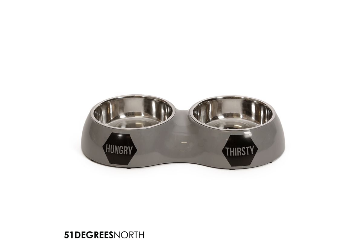 H&t - dinner bowl double - stone grey - l (2 x 750ml)