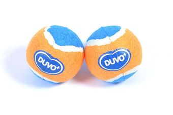 Tennisbal blauw/oranje verpakt per 2 stuks