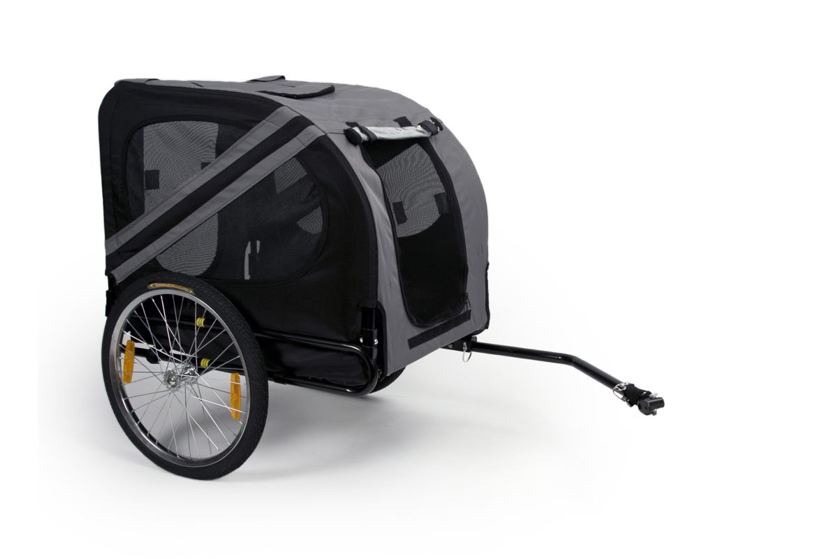 Pet trailer - grijs/zwart - 80x65x57cm (40kg)