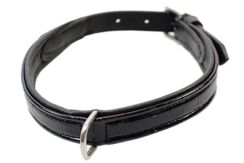 Hondenhalsband met croco-leer zwart