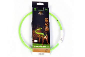 Licht ring halsband groen met USB lader