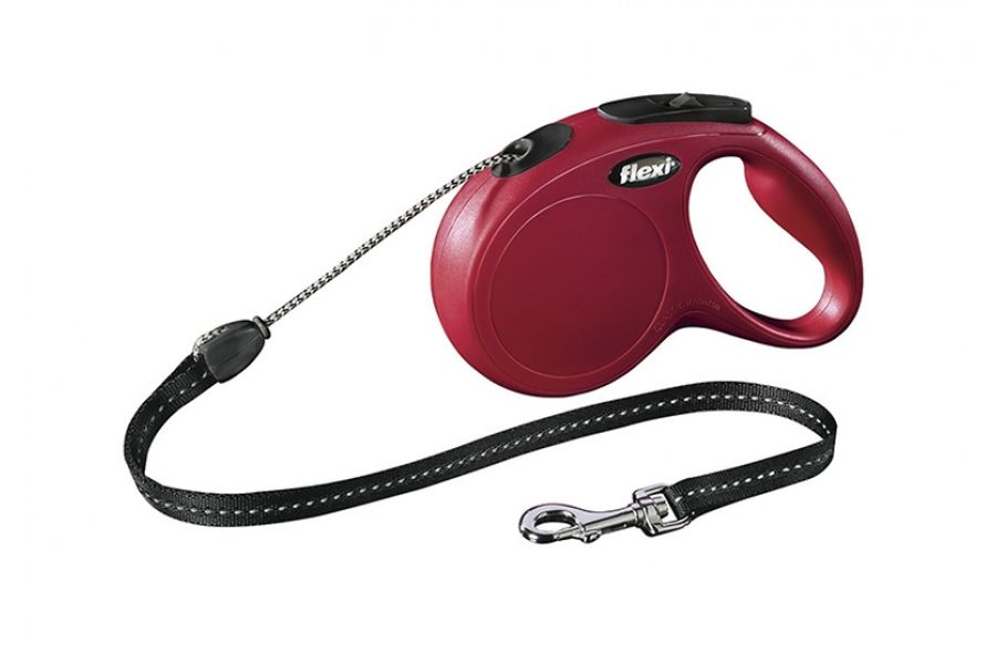 Flexi new classic touw m/5m rood
